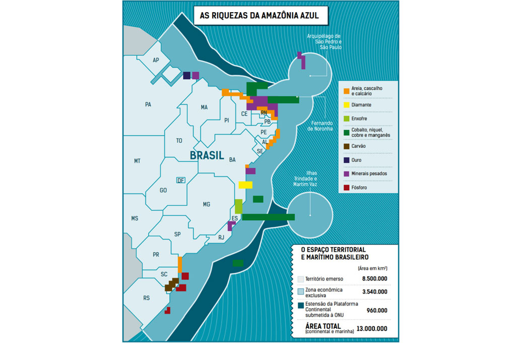 Brasil incorpora 170 mil km2 de área de Plataforma Continental e tem sua ‘Amazônia Azul’ ampliada